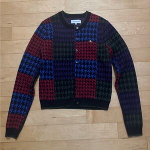 Teddy Fresh Houndstooth Cardigan with Bear Patch
